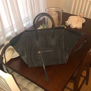 Céline suede dark grey Phantom (medium/small size)